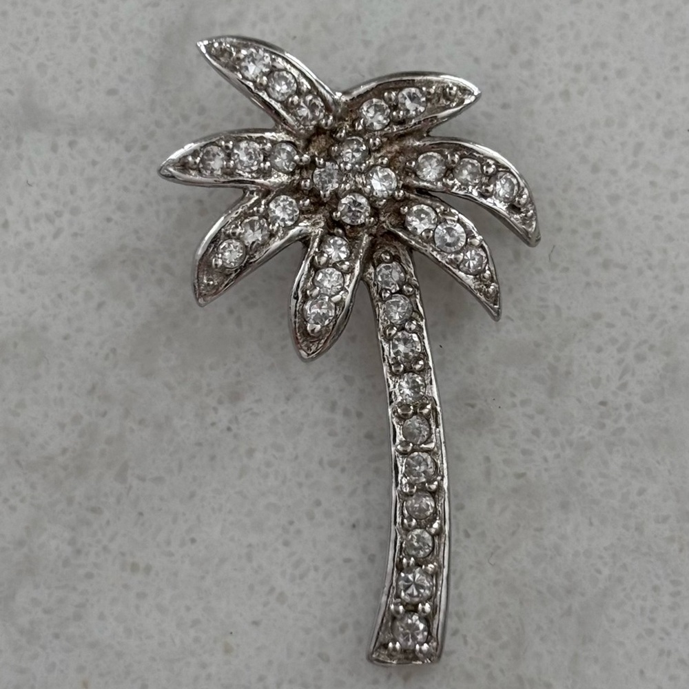 Palm tree Silver Charm Pendant for necklace or bracelet